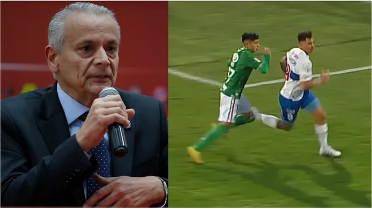 Javier Castrilli ataca a los árbitros chilenos tras penal no cobrado a Universidad Católica.