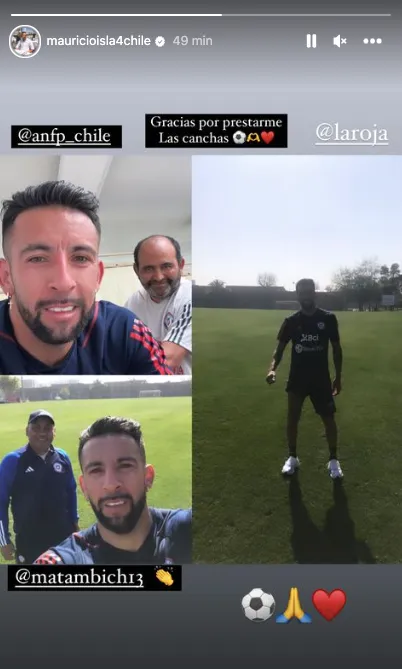 Mauricio Isla entrena en la ANFP. Foto: Instagram