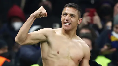 Alexis festeja un gol con Inter en su anterior paso por el club