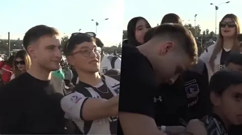 Barti llegó firmando camisetas de Colo Colo.
