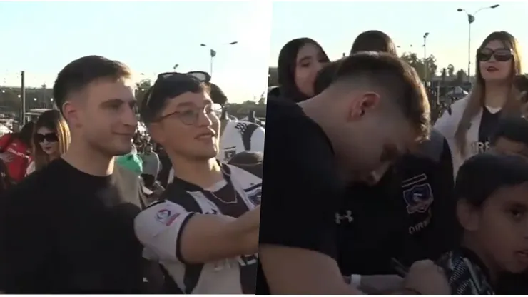 Barti llegó firmando camisetas de Colo Colo.