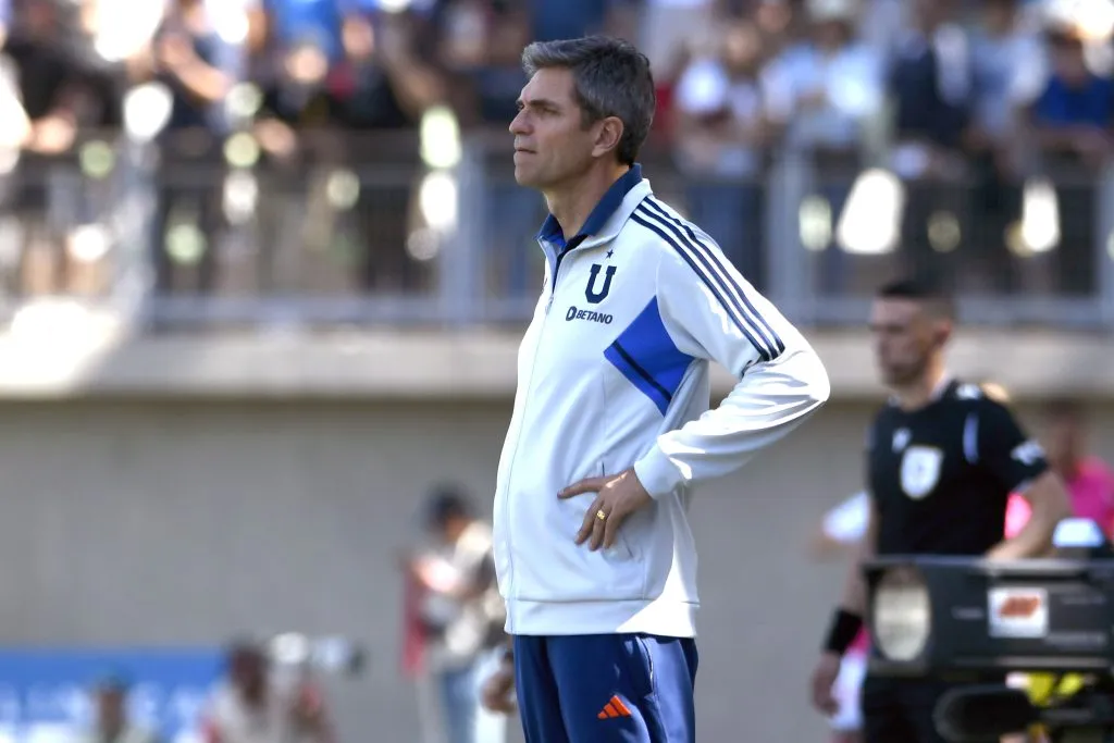 Mauricio Pellegrino en la derrota de la U frente a Deportes Copiapó. (Alejandro Pizarro Ubilla/Photosport).