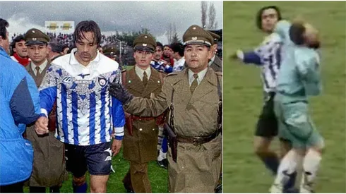 Juan Carreño rodeado de Carabineros, punto cúlmine de la famosa pelea.