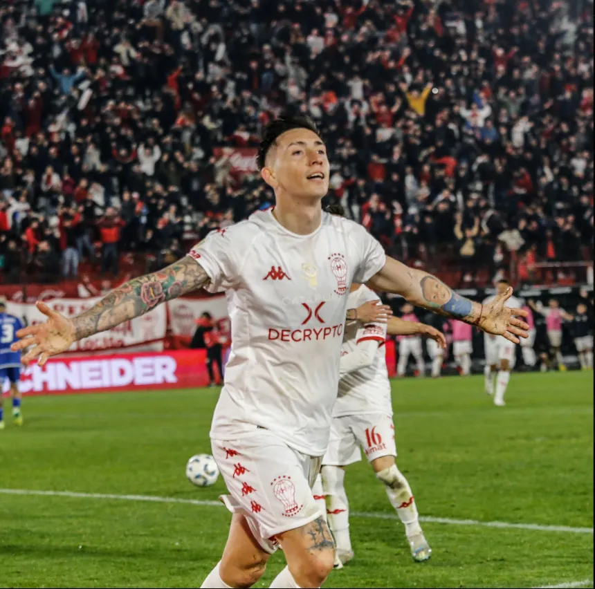 Así festejó el gol Rodrigo Echeverría. (Club Atlético Huracán).