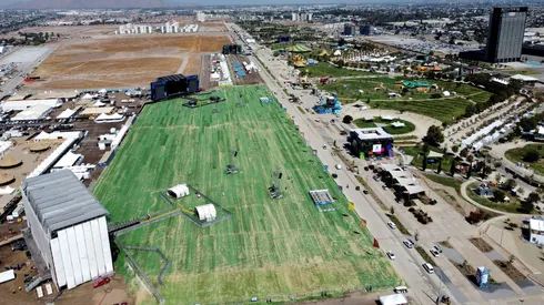 Al costado del Parque Bicentenario de Cerrillos, el lugar elegido para recibir a la U.