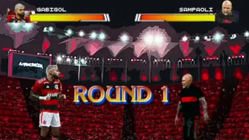 El clima de Flamengo provocó una parodia: lucha estelar entre Gabigol y Sampaoli.
