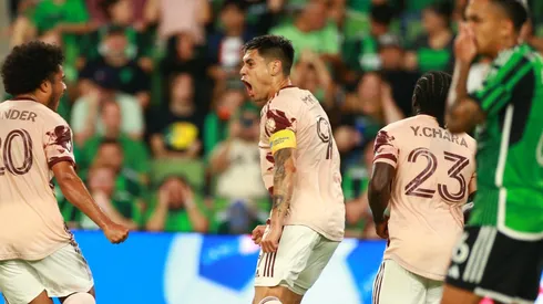 Felipe Mora celebra su gol con el Portland Timbers