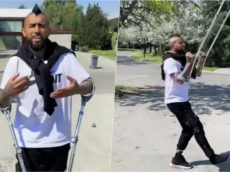 Rodilla abandonó el chat: Vidal baila con muletas en TikTok