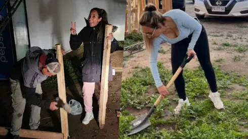 Cindy Nahuelcoy las hace todas, de día y de noche, para lograr parar su fonda en estas Fiestas Patrias.