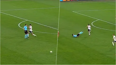 Pavez botó al árbitro en una jugada