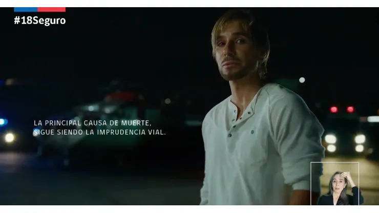 El detrás de cámara del del comercial contra accidentes con Guido Vecchiola.
