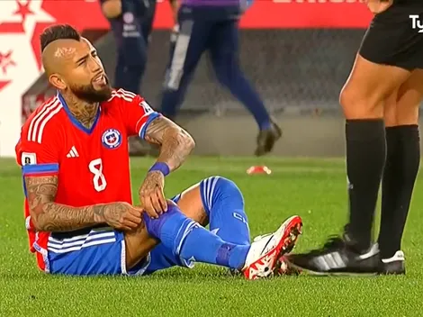 Susto de Vidal: cinco minutos de incertidumbre por lesión