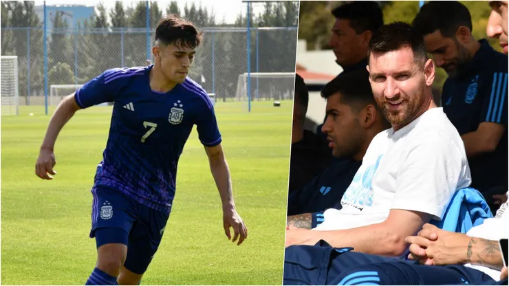 Messi asistió al amistoso de la Sub 23: Solari fue titular