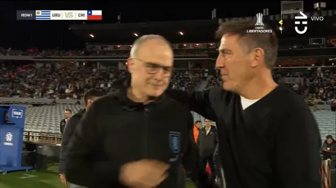 El frío reencuentro entre Marcelo Bielsa y Eduardo Berizzo.