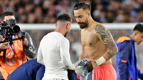 El ex azul se quedó con la camiseta de la Pulga.