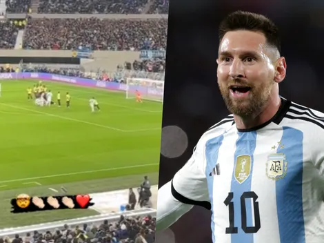 El Pibe Solari alucina con el gol de Lionel Messi en la tribuna