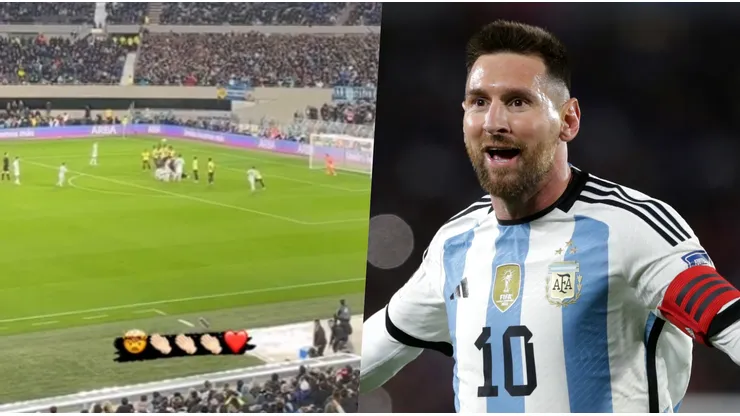 El Pibe fue un espectador de lujo para el golazo de Lionel Messi.
