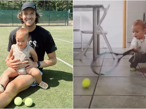 VIDEO: Hijo de Nico Jarry da su primer paso en el tenis