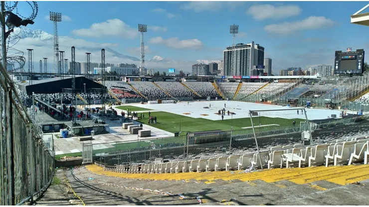 Los trabajos para desmontar el escenario ya comenzaron en el Monumental.