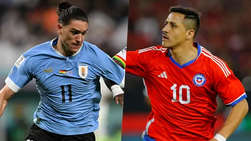 Darwin Núñez y Alexis Sánchez comandarán las delanteras de Uruguay y Chile este viernes.
