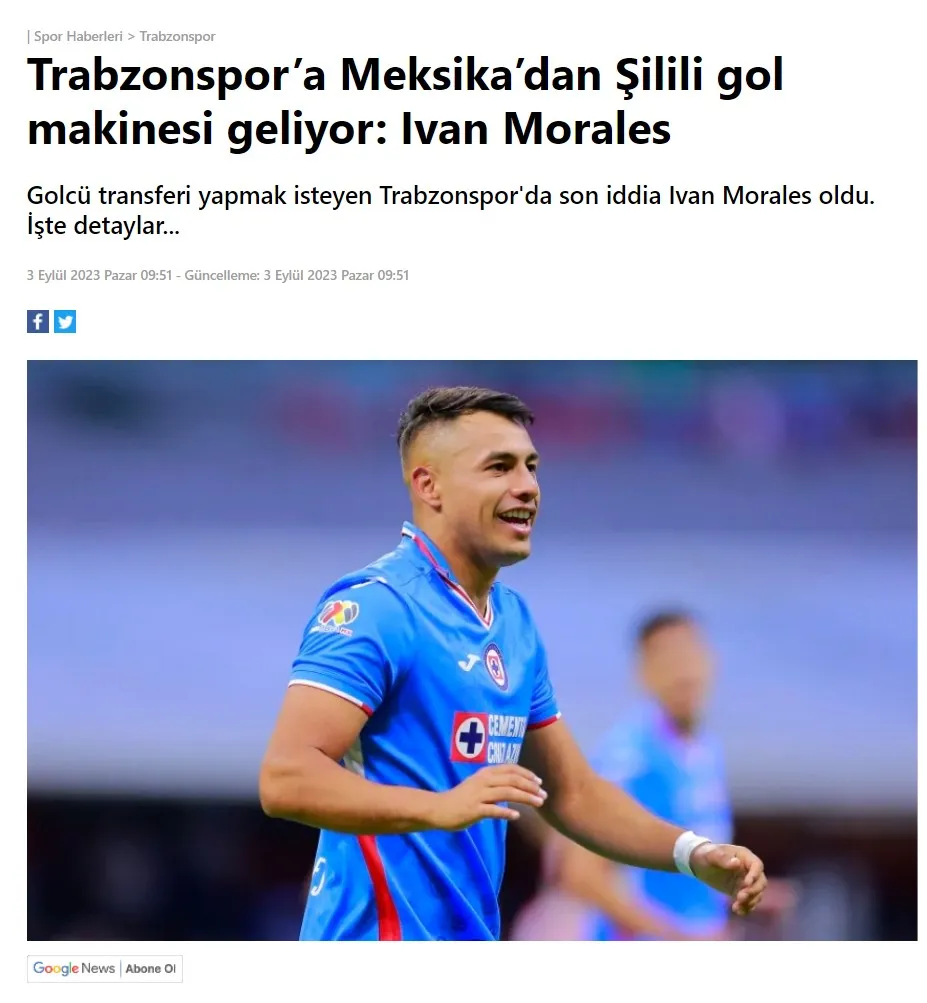 La noticia sobre Iván Morales en Turquía (Fotospor)