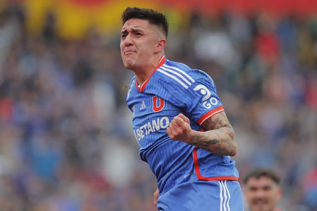 Otra imagen de la celebración de Ignacio Tapia en el Superclásico 194. (Javier Torres/Photosport).