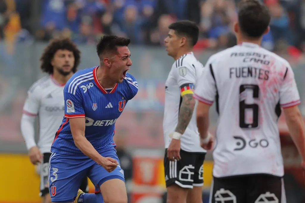 Así gritó Ignacio Tapia el gol que convirtió en el Superclásico 194. (Javier Torres/Photosport).