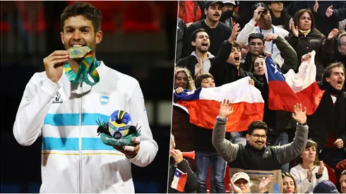 Facundo Díaz Acosta en contra de los hinchas chilenos en Santiago 2023.