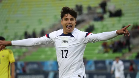 Rodrigo Neri festeja el gol que le convirtió a Colombia con el equipo panamericano de Estados Unidos.