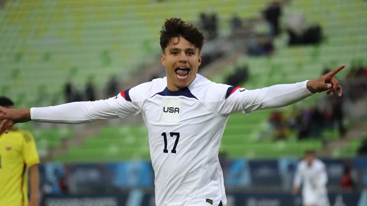 Rodrigo Neri festeja el gol que le convirtió a Colombia con el equipo panamericano de Estados Unidos.