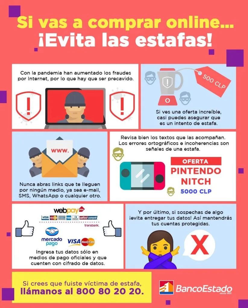 Banco Estado alerta a sus clientes de posibles estafas y entrega algunas recomendaciones