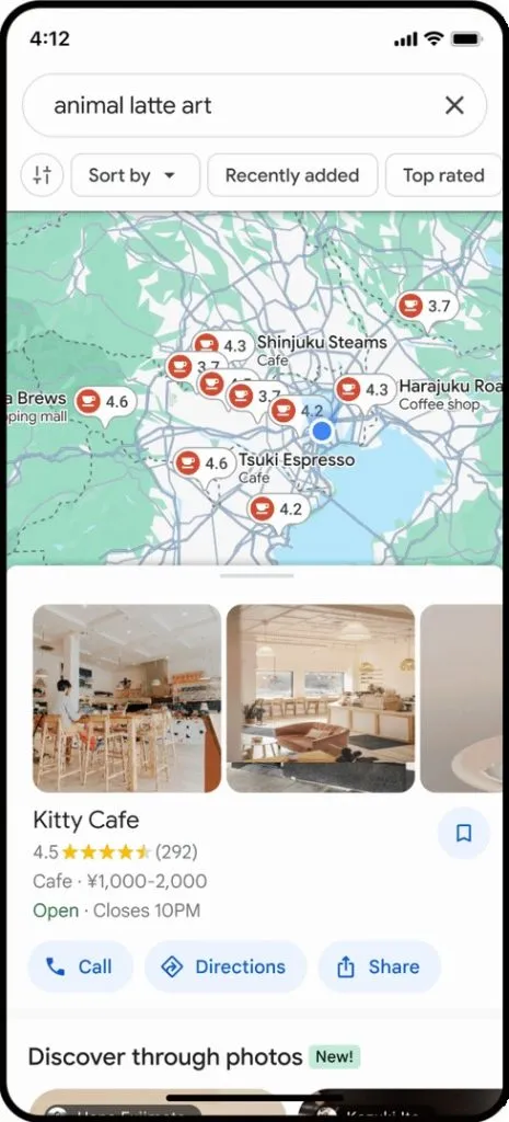 Nueva función de búsquedas visuales en Google Maps | Foto: Google Maps