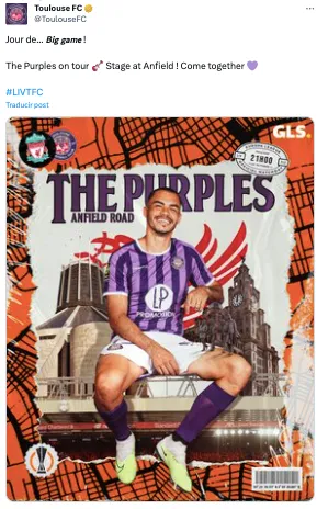 Gabriel Suazo se luce previo al duelo de Toulouse con Liverpool.