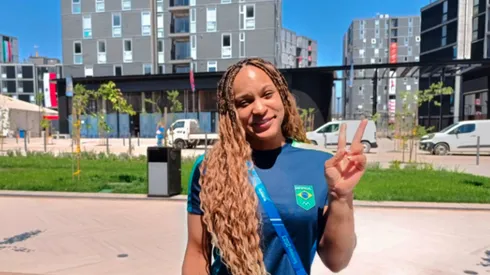 Rebeca Andrade, estrella brasileña en Gimnasia Artística, elogió las instalaciones de la Villa Panamericana. | Foto: Santiago 2023