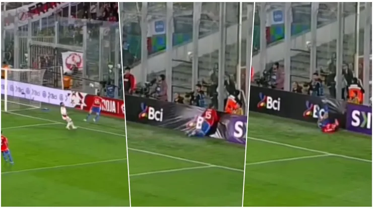 El compromiso y costalazo de Valdés antes del gol contra Perú.
