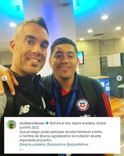 Nicolás Córdova, el nuevo Jefe Técnico las divisiones juveniles de la selección chilena, dijo presente en el Congreso Aspire Academy Global Summit 2023. | Foto: Captura.