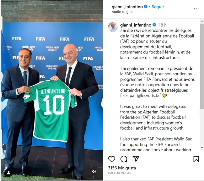 Las pruebas del copy paste de Infantino (Instagram)