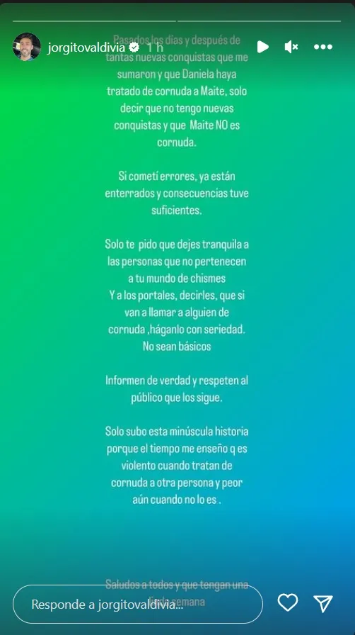 La respuesta de Jorge Valdivia