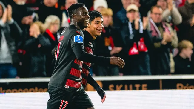 Darío Osorio marcó su primer gol con el Midtjylland y llega encendido a la Roja. Foto: Comunicaciones Midtjylland.