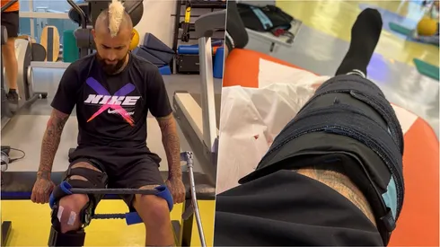 Arturo Vidal sigue trabajando con todo para volver a las canchas tras su lesión de rodilla.