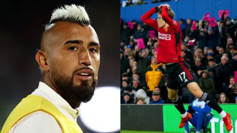 A Arturo Vidal no le gustó que Garnacho imitase a Cristiano Ronaldo para festejar su espectacular golazo de chilena.