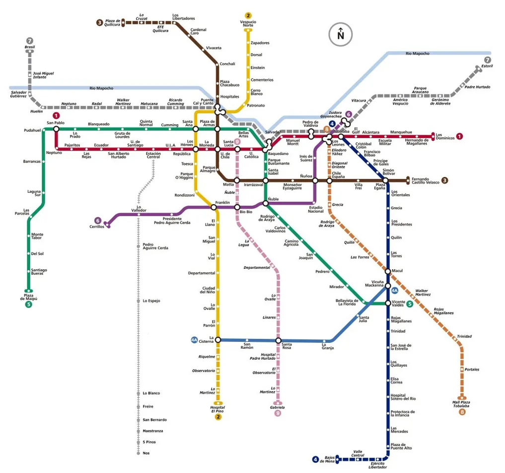 Nuevo mapa del Metro de Santiago 
