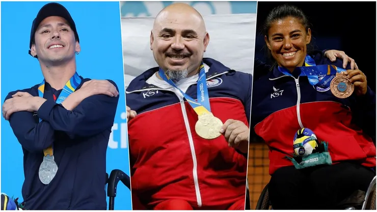 Alberto Abarza, Juan Carlos Garrido y Macarena Cabrillana, medallistas en Santiago 2023.