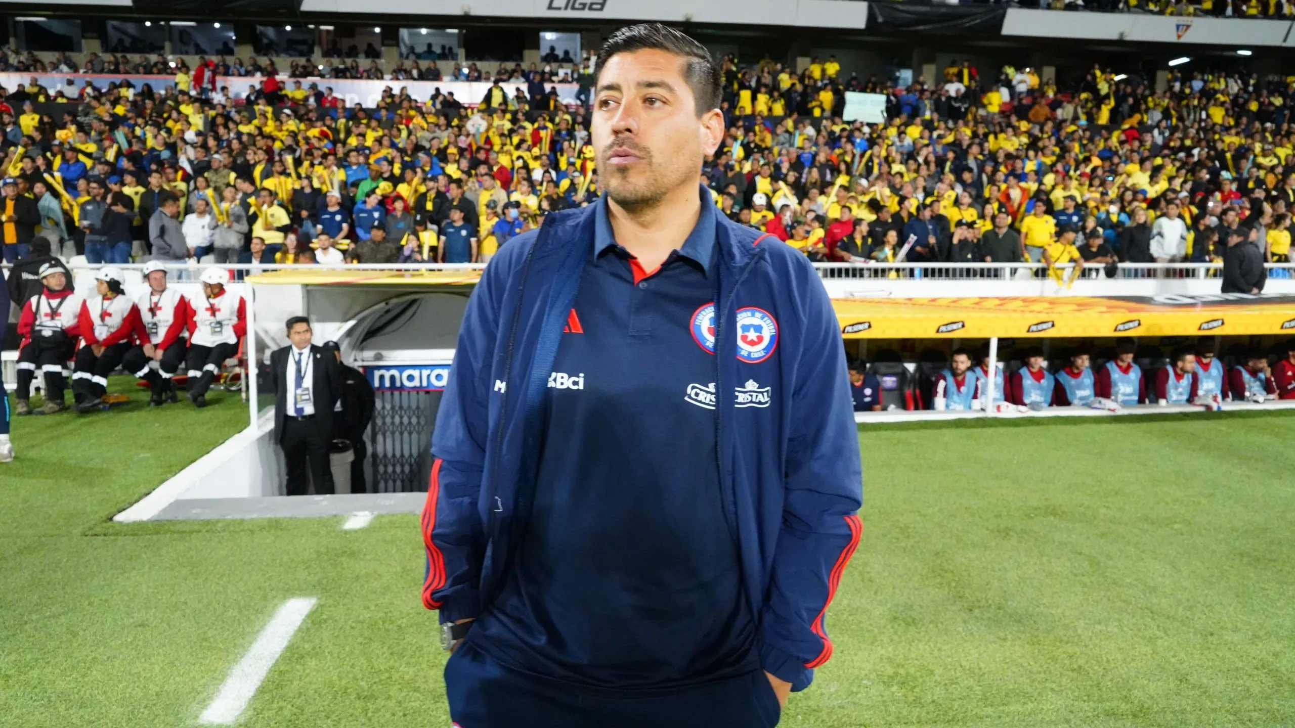 Nicolás Córdova fue el DT interino de la Roja en la visita a Quito. (API/Photosport).