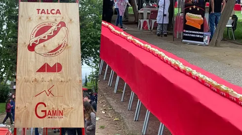 En Talca buscaron hacer un completo gigante este 18 de noviembre.