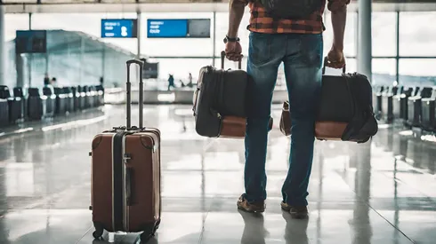 Turista a punto de comenzar su viaje