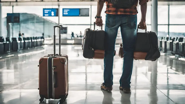 Turista a punto de comenzar su viaje