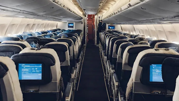 Pasillo de un avión