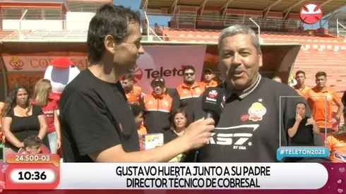 El periodista y el entrenador se juntaron por la Teletón.