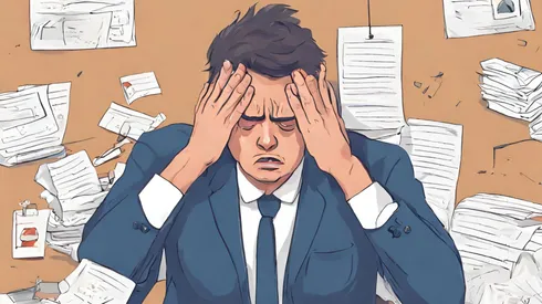 Una persona sufriendo de burnout